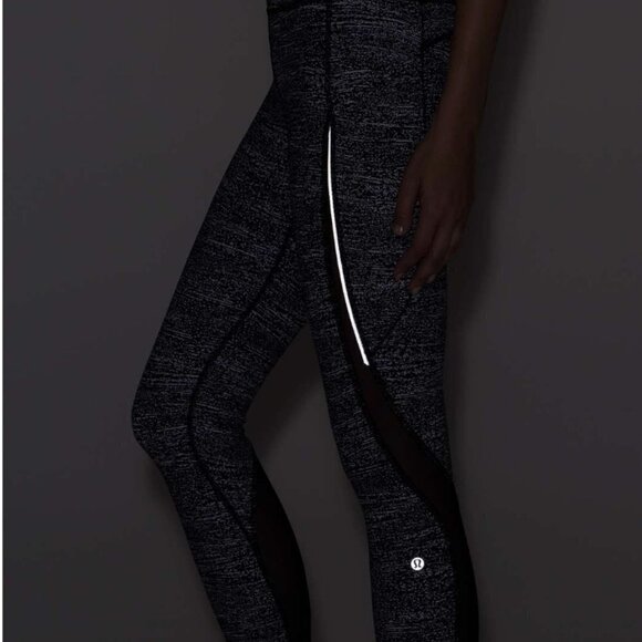 Lululemon Pace Perfect 7/8 Tight Leggins Air Time White Black I Size 6 - Picture 7 of 12